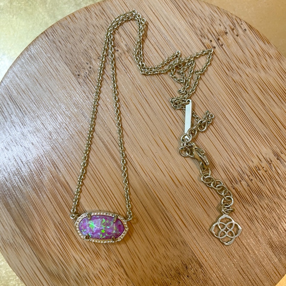 Kendra Scott Fuchsia Kyocera Opal Elisa Necklace
